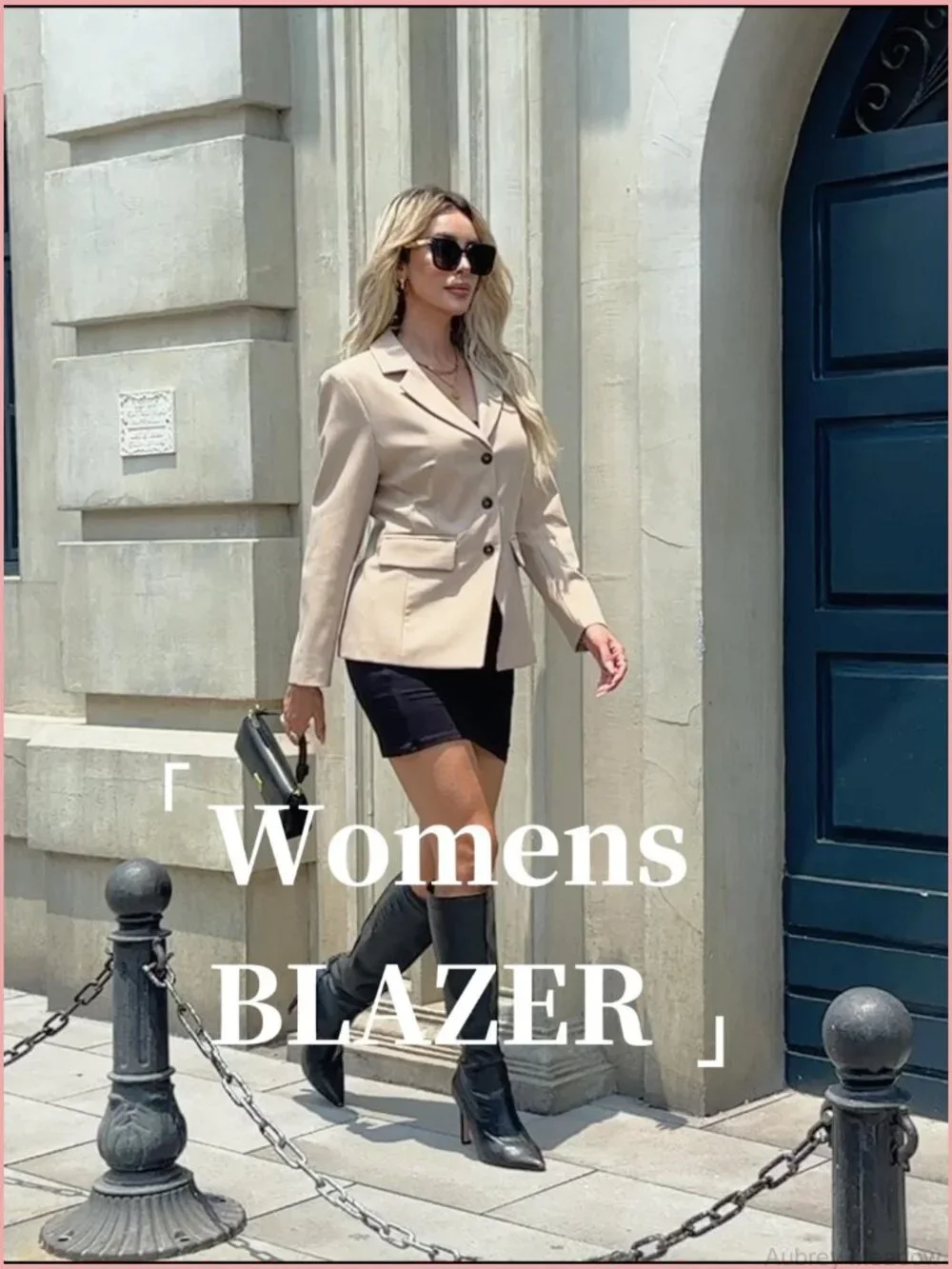 Womens Business Casual 3 Button Blazer Slim Fit Suit Work Jacket Pockets